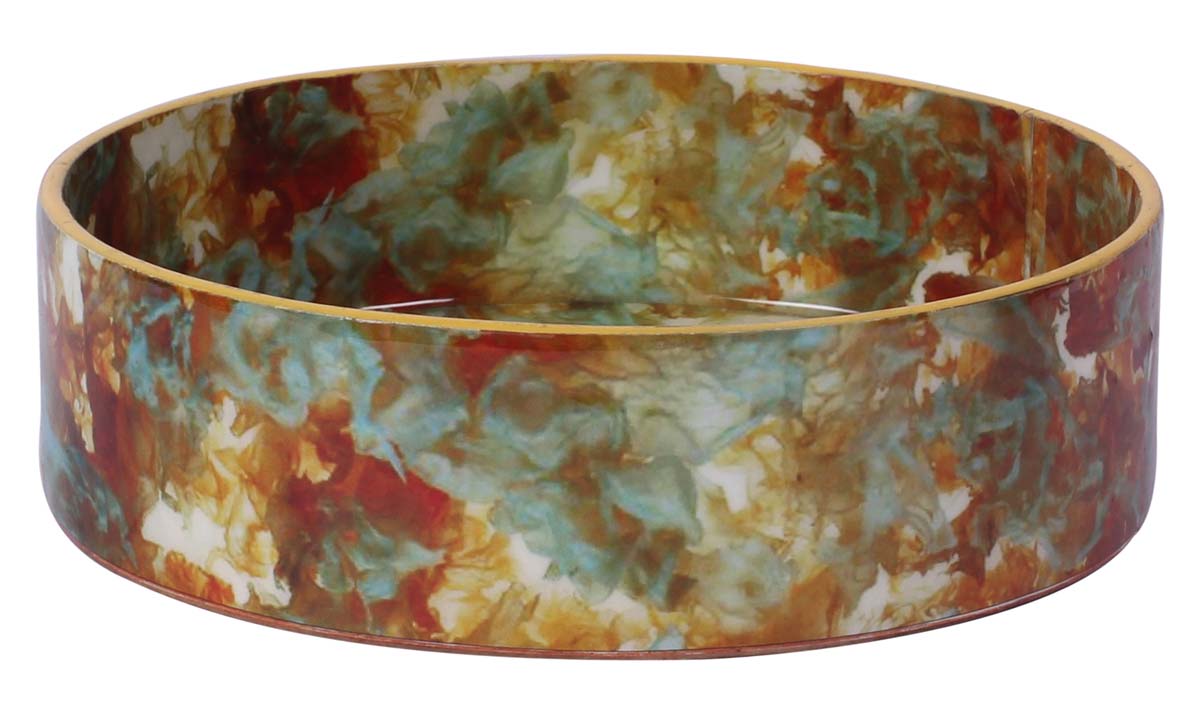 Buy in Bulk Wholesale Round Tray in MDF 5.5” Decorative with Enamel Work - Multicolored - Accessory Organizer/Home Essentials/Decor